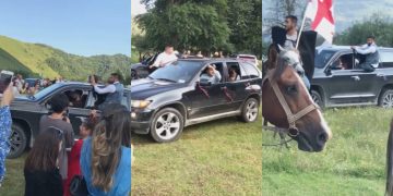 500-კაციანი ქორწილი ხადაში, სროლა, ცხენები და მანქანების კოლონა – ნახეთ ვიდეო