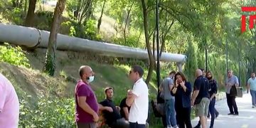 კადრები ადგილიდან სადაც მორაგბე დაჭრეს