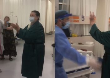 აჭარულის ცეკვა რეანიმაციაში ექიმებისა და კოვიდპაციენტების შესრულებით