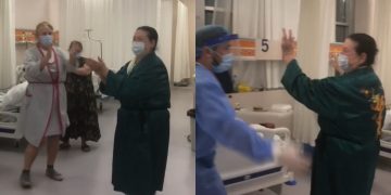 აჭარულის ცეკვა რეანიმაციაში ექიმებისა და კოვიდპაციენტების შესრულებით