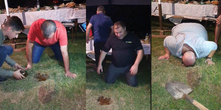 ასეთი რამ ნანახი ჯერ არ გექნებათ – ღვინის სმა მიწიდან