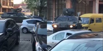 ზუგდიდში ძარცვის ადგილზე ჯავშანტექნიკა მიიყვანეს