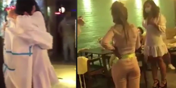 ორიგინალური ხელის თხოვნა რესტორანში სპეციალური ეკიპირებით