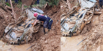 უმძიმესი კადრები ხელვაჩაურიდან, სადაც მეწყერში მოყოლილი ავტომობილი და 2 მამაკაცის ცხედარი იპოვეს