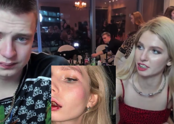 რუსმა ბლოგერმა პირდაპირი ეთერის დროს გოგონას მაგიდაზე თავი არტყმევინა