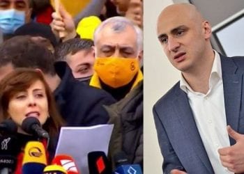 პარლამენთან აქციაზე ნიკა მელიას წერილი წაიკითხეს