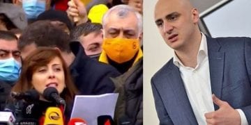 პარლამენთან აქციაზე ნიკა მელიას წერილი წაიკითხეს