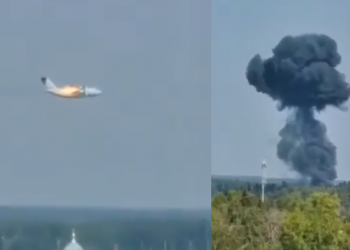 რუსული სამხედრო თვითმფრინავი სატესტო ფრენისას ჩამოვარდა და დაიწვა