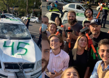 გირჩის წევრებმა სუს-თან „შკოდა“ მიიყვანეს და დალეწეს