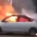 ბათუმში, მოძრავ ავტომობილს ცეცხლი გაუჩნდა (VIDEO)