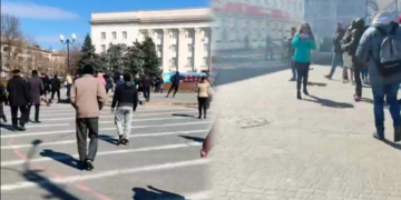 მძიმე კადრები: ხერსონში ანტისაოკუპაციო აქციაზე რუსმა ფაშისტებმა ხალხს ცეცხლი გაუხსნეს